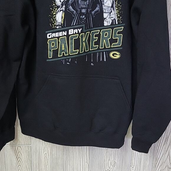 NFL Licensed Black Green Bay Packers Hoodie Sweatshirt Star Wars Themed Adult L - Picture 3 of 11